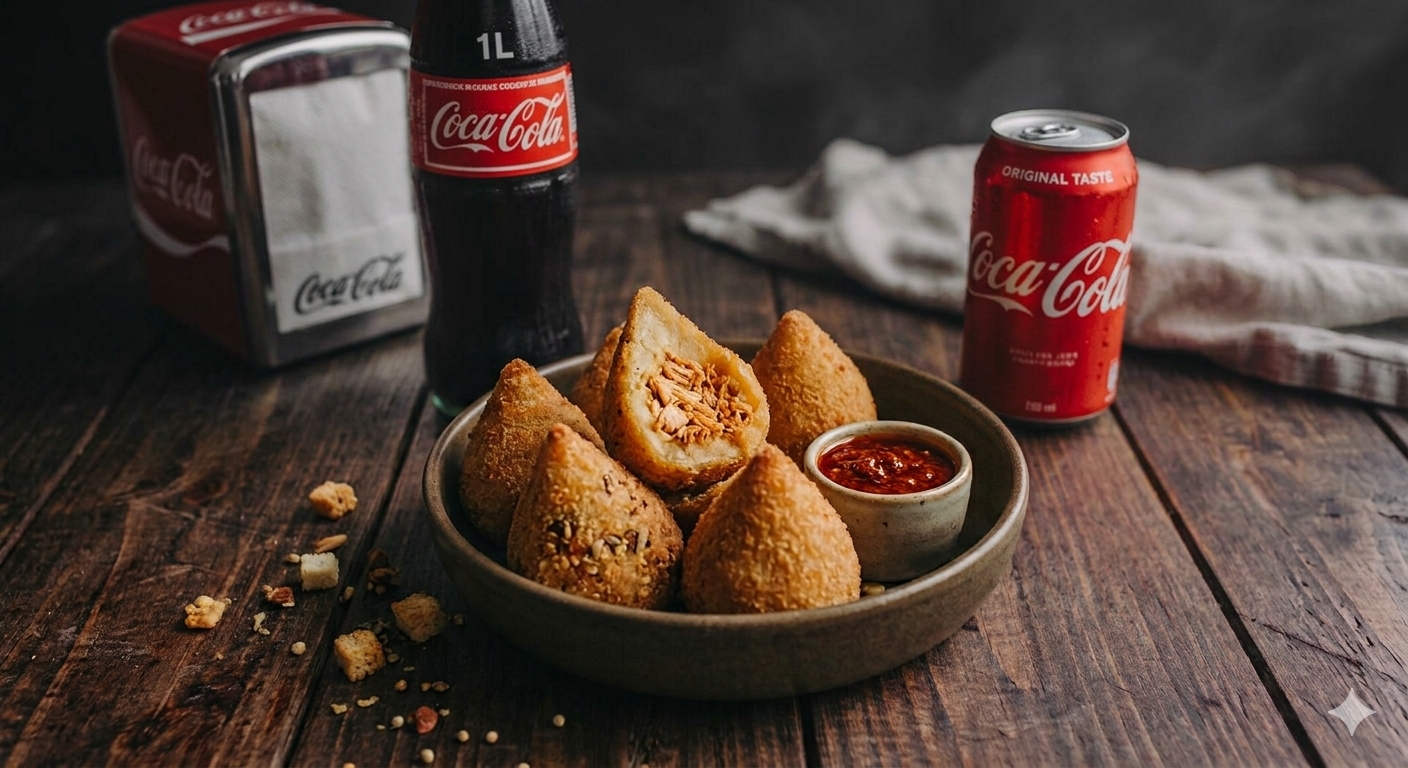 Coxinhas e refrigerante